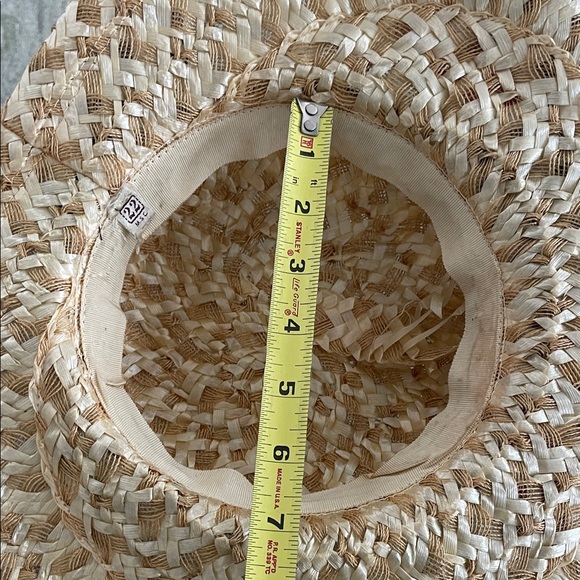 VINTAGE Chic Floral Straw Wide brim Hat with velvet Ribbon Poppies! - Picture 4 of 7